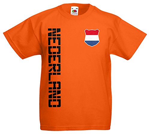 Niederlande Nederland Kinder-Shirt Name Nr Trikot EM-2021 Orange 128 von AkyTEX