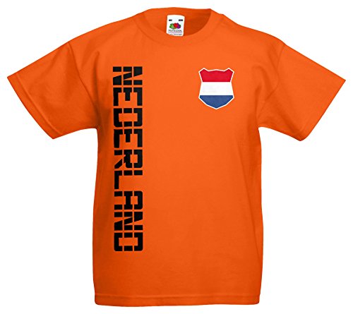 Niederlande Nederland Kinder-Shirt Name Nr Trikot EM-2021 Orange 152 von AkyTEX