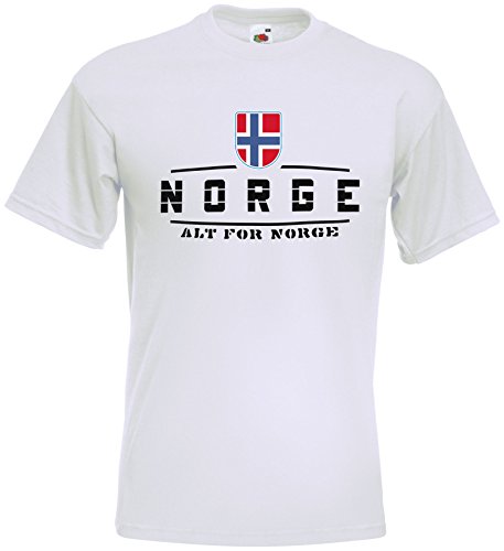 Norwegen Norge EM T-Shirt 2021 Fanshirt Weiß L von AkyTEX