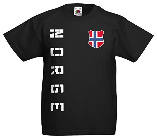 Norwegen Norge Kinder-Shirt Name Nummer Trikot EM-2021 Schwarz 152 von AkyTEX