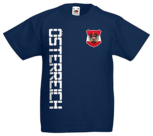 Österreich Austria Kinder-Shirt Name Nummer Trikot EM-2021 Navyblau 140 von AkyTEX