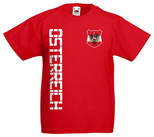 Österreich Austria Kinder-Shirt Name Nummer Trikot EM-2021 Rot 104 von AkyTEX
