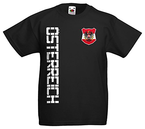 Österreich Austria Kinder-Shirt Name Nummer Trikot EM-2021 Schwarz 128 von AkyTEX