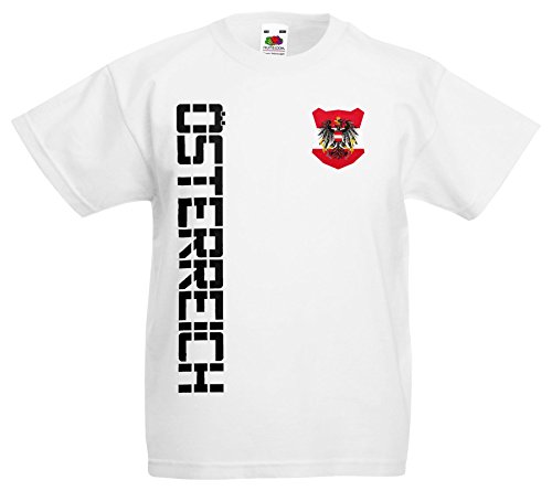 Österreich Austria Kinder-Shirt Name Nummer Trikot EM-2021 Weiß 152 von AkyTEX