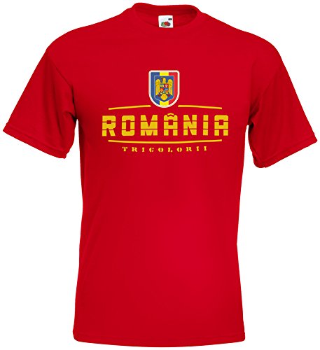 Rumänien Romania EM T-Shirt 2021 Fanshirt Rot M von AkyTEX