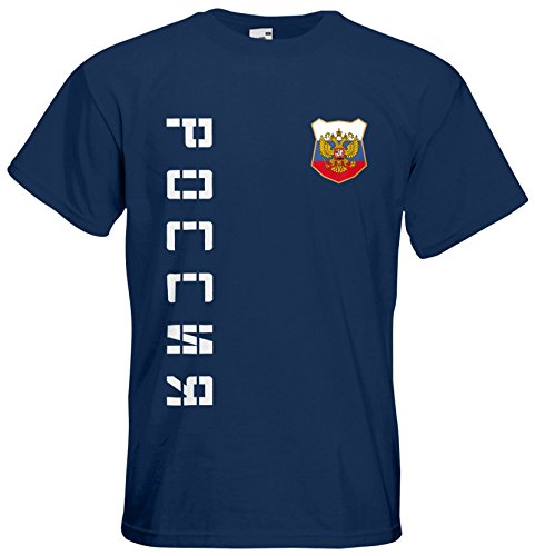 Russland Russia T-Shirt Trikot Basic EM-2021 Navyblau L von AkyTEX