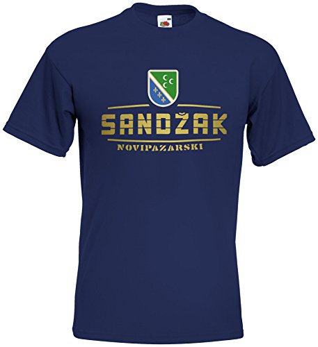 Sandzak Novi Pazar EM T-Shirt 2021 Fanshirt Navyblau M von AkyTEX