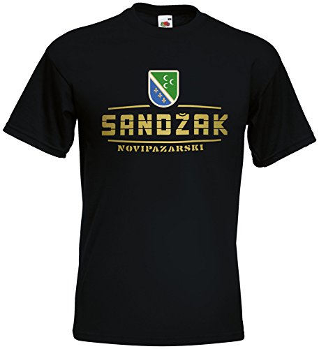 Sandzak Novi Pazar EM T-Shirt 2021 Fanshirt Schwarz XL von AkyTEX