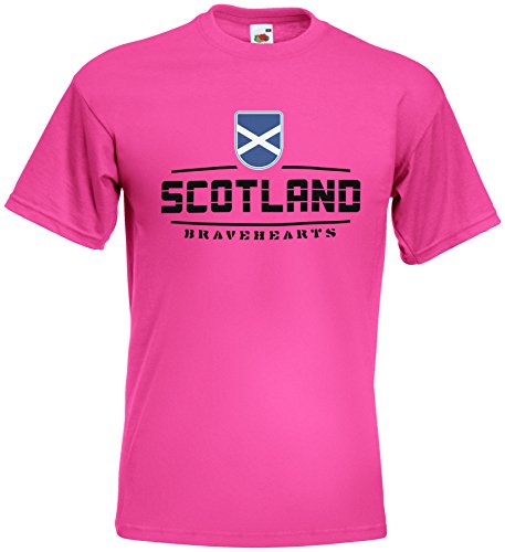 Schottland Scotland EM T-Shirt 2021 Fanshirt Fuchsia XXL von AkyTEX