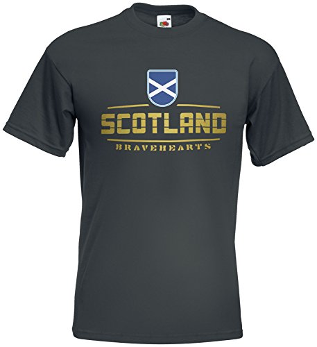 Schottland Scotland EM T-Shirt 2021 Fanshirt Graphit M von AkyTEX