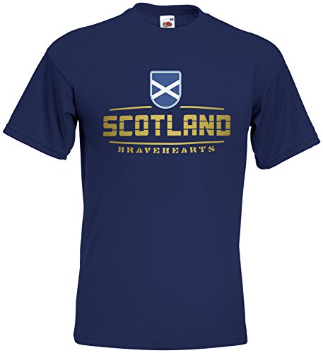 Schottland Scotland EM T-Shirt 2021 Fanshirt Navyblau L von AkyTEX