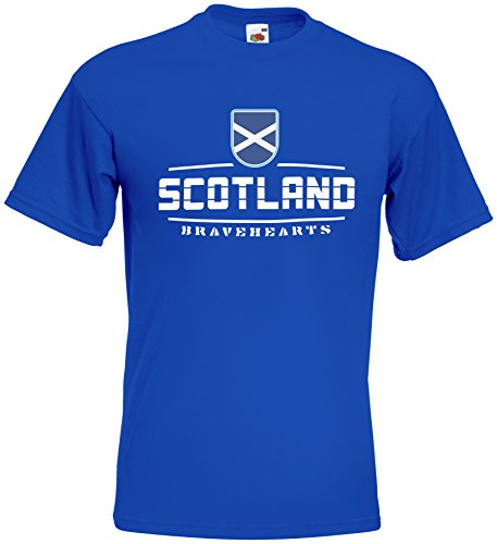 Schottland Scotland EM T-Shirt 2021 Fanshirt Royalblau XXL von AkyTEX