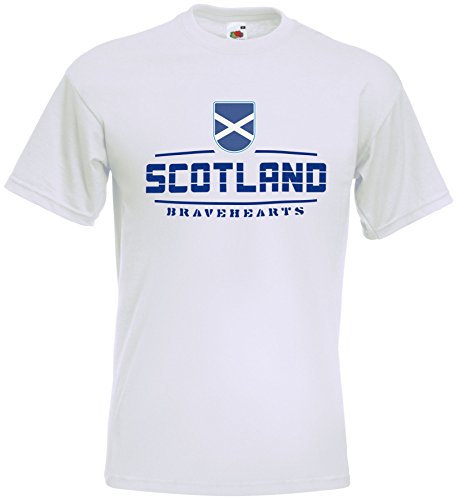 Schottland Scotland EM T-Shirt 2021 Fanshirt Weiß L von AkyTEX