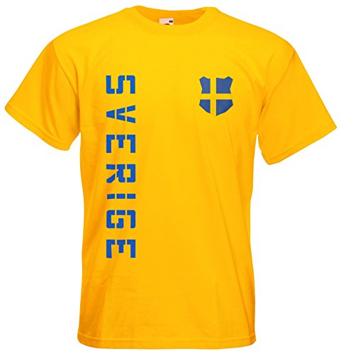 Schweden Sverige T-Shirt Name Nummer Fanshirt Trikot EM-2021 Gelb M von AkyTEX