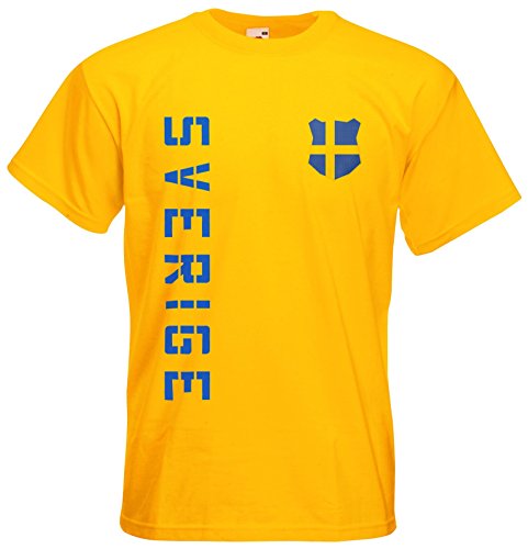 Schweden Sverige T-Shirt Trikot Basic EM-2021 Gelb M von AkyTEX