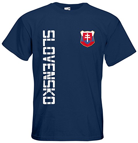 Slowakei Slovensko T-Shirt Trikot Basic EM-2021 Navyblau XXL von AkyTEX