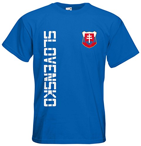 Slowakei Slovensko T-Shirt Trikot Basic EM-2021 Royalblau S von AkyTEX
