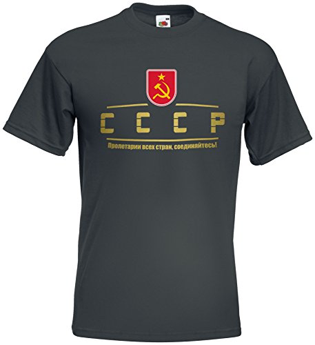 Sowjetunion CCCP EM T-Shirt 2021 Fanshirt Graphit M von AkyTEX