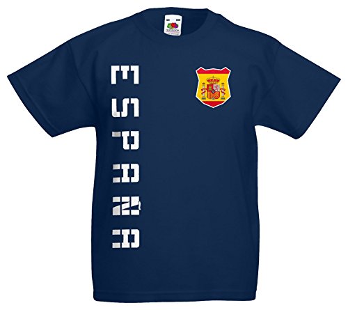 Spanien Espana Kinder-Shirt Name Nummer Trikot EM-2021 Navyblau 152 von AkyTEX