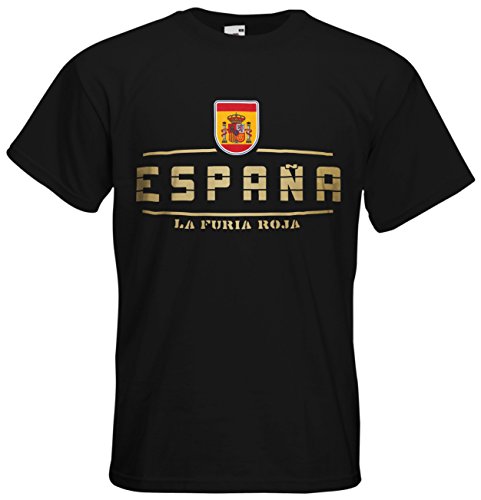 Spanien Espana T-Shirt Fanshirt Nation EM-2021 Schwarz L von AkyTEX