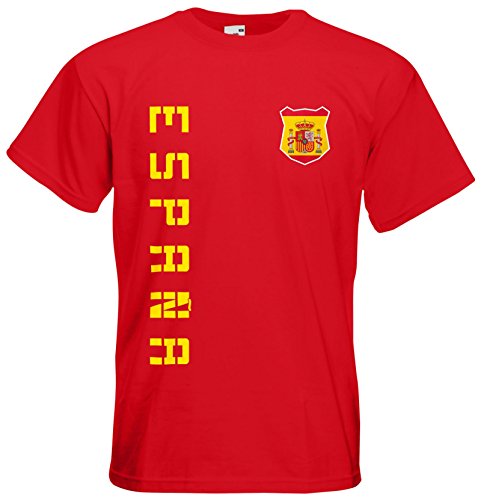 Spanien Espana T-Shirt Name Nummer Fanshirt Trikot EM-2021 Rot L von AkyTEX