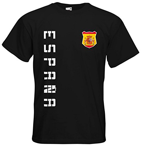 Spanien Espana T-Shirt Name Nummer Fanshirt Trikot EM-2021 Schwarz XL von AkyTEX