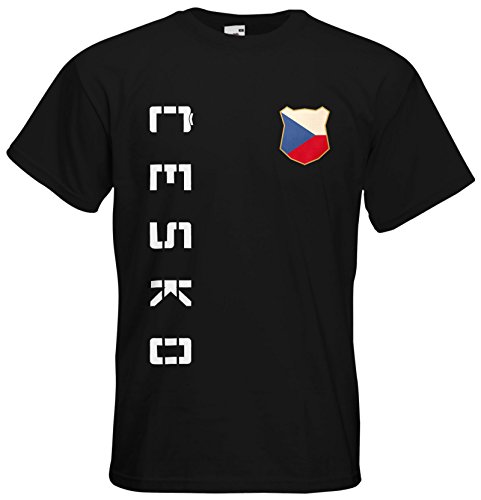 Tschechien Cesko T-Shirt Name Nummer Fanshirt Trikot EM-2021 Schwarz M von AkyTEX