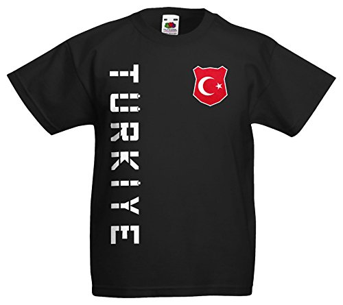 Türkei Türkiye Kinder-Shirt Name Nummer Trikot EM-2021 Schwarz 152 von AkyTEX