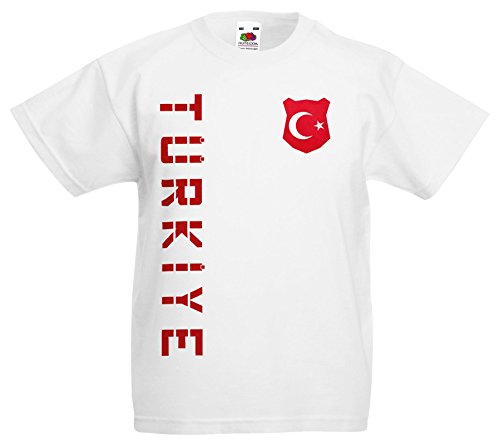 Türkei Türkiye Kinder-Shirt Name Nummer Trikot EM-2021 Weiß 140 von AkyTEX
