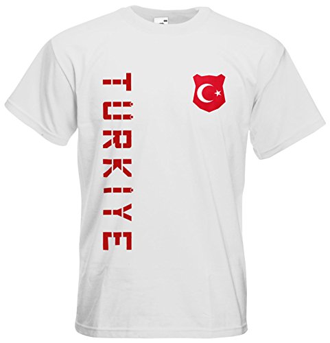 Türkei Türkiye T-Shirt Trikot Basic EM-2021 Weiß M von AkyTEX