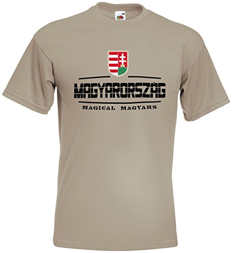 Ungarn Magyarorszag EM T-Shirt 2021 Fanshirt Khaki L von AkyTEX