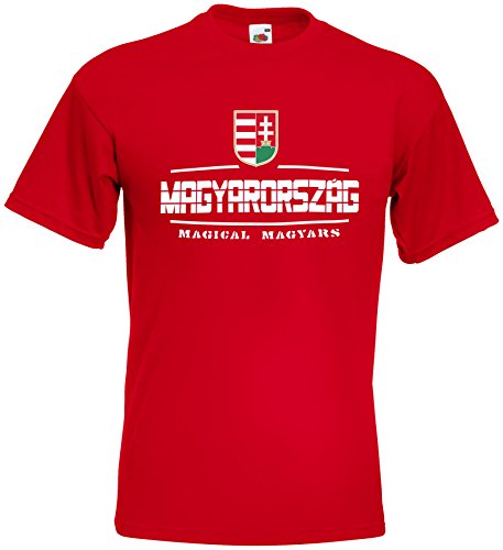 Ungarn Magyarorszag EM T-Shirt 2021 Fanshirt Rot XL von AkyTEX