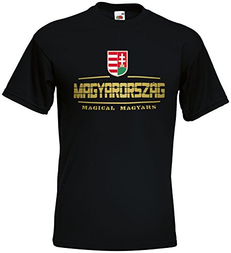 Ungarn Magyarorszag EM T-Shirt 2021 Fanshirt Schwarz XXL von AkyTEX