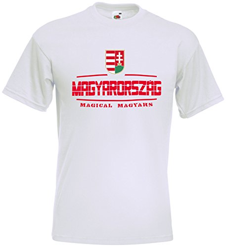 Ungarn Magyarorszag EM T-Shirt 2021 Fanshirt Weiß S von AkyTEX