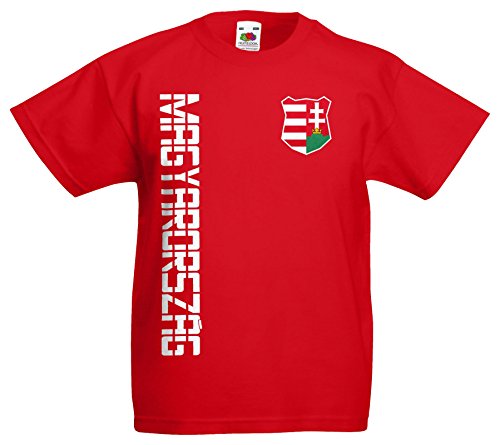 Ungarn Magyarorszag Kinder-Shirt Name Nummer Trikot EM-2021 Rot 104 von AkyTEX