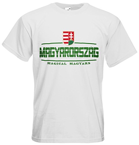 Ungarn Magyarorszag T-Shirt Fanshirt Nation EM-2021 Weiß XXL von AkyTEX