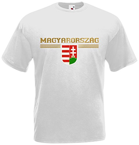 Ungarn Magyarorszag T-Shirt Fanshirt Trikot EM-2021 Weiß M von AkyTEX