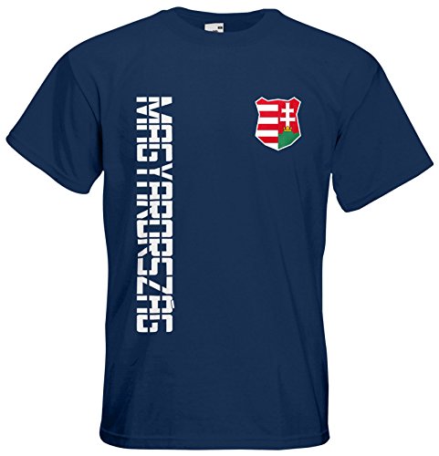 Ungarn Magyarorszag T-Shirt Trikot Basic EM-2021 Navyblau L von AkyTEX