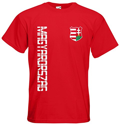 Ungarn Magyarorszag T-Shirt Trikot Basic EM-2021 Rot L von AkyTEX