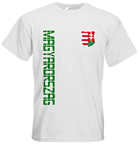 Ungarn Magyarorszag T-Shirt Trikot Basic EM-2021 Weiß L von AkyTEX