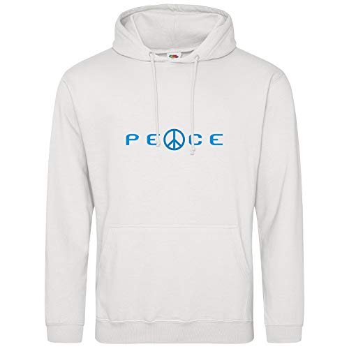 AkyTex Peace CND Hoodie Symbol Frieden Nuklear Abrüstung Kapuzenpullover Sweatshirt (Weiss, XXL) von AkyTex