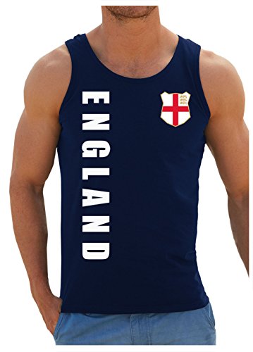 England Tank-Top Name Nummer EM-2021 Shirt Trikot Navyblau XL von AkyTex