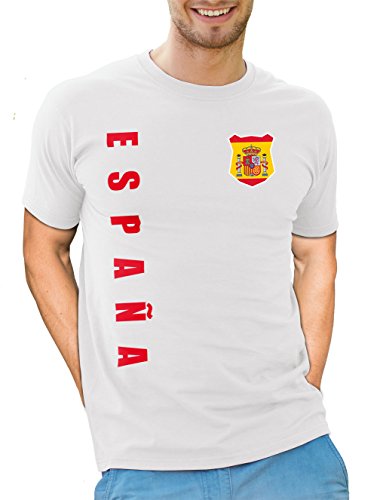 Spanien Espana T-Shirt Wunschname Nummer EM-2021 Trikot Weiß M von AkyTex