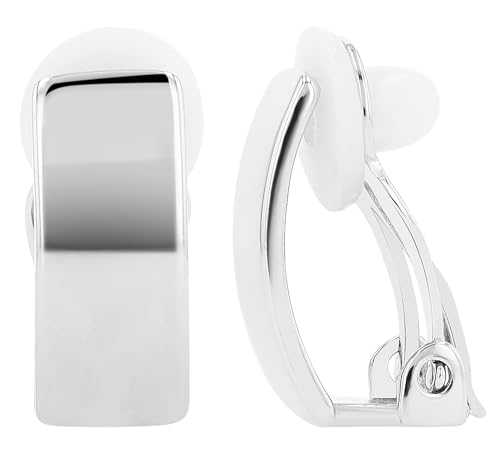 925/- Echt Silber Ohrstecker mit Ohrclip, silberfarben rhodiniert von Akzent