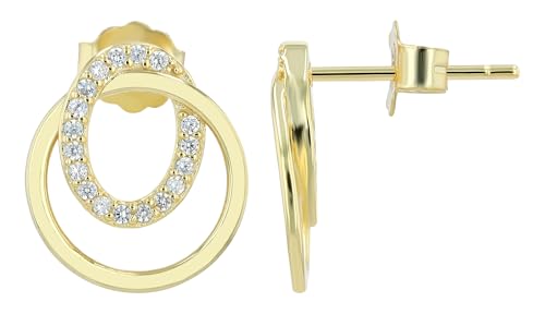 925/- Echt Silber Ohrstecker mit Zirkonen, rhodiniert, elegant von Akzent