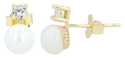 925er Echt Silber, Süsswasserperle, Zirkon, modern, klassisch von Akzent