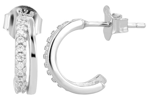 AKZENT® Wasserfeste 925 Silber Ohrringe Ohrstecker in Silber Damen, 100% Wasserfest & Hautverträglich von Akzent