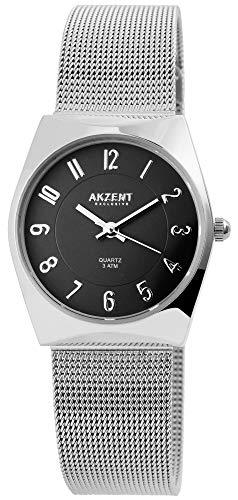 Akzent Exclusive Damen-Uhr Milanaiseband Hakenverschluß Analog Quarz 1300015 von Akzent