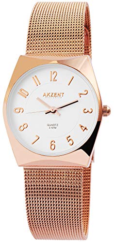 Akzent Exclusive Damen-Uhr Milanaiseband Hakenverschluß Analog Quarz 1300015 von Akzent