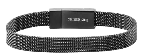 Akzent® Armband Unisex aus Edelstahl in Anthrazit, 100% Wasserfest & Hautverträglich von Akzent